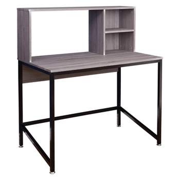 Ora Desk with Hutch - Black/Gray - Buylateral