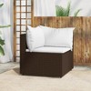 vidaXL Modular Patio Corner Sofa - PE Rattan, Weather-Resistant, Powder-Coated Steel Frame, Brown with Cream White Cushions - 2 of 4