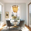 LNC Tracienuri 9-Lights 23.6" Modern Luxury Draped Chain Chandelier, Gold - 4 of 4