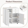 Costway Kitchen Sideboard Buffet Cabinet with 2 Drawers, 2 Doors and 3 Adjustable Shelves - 3 of 4