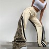 Clotth Women's Leopard Print Pants - High Waisted Cheetah Trousers, Baggy Sweatpants, Gothic Long Pants with Stripes, Street Fashion - 4 of 4