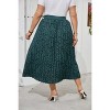 Coolmee Womens Plus Size Maxi Skirt Long Shirring Pleated Skirts Elastic High Waisted A Line Skirts - 4 of 4