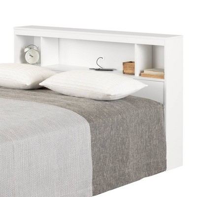 Pure White Fusion Full Bookcase Headboard with Storage