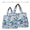 Wrapables Large & Small Foldable Nylon Reusable Shopping Grocery Bags (Set of 2), Marine Animals - 3 of 4