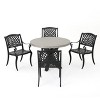 GDFStudio Baja Outdoor Transitional Aluminum and Lightweight Concrete 5 Piece Dining Set - 2 of 4