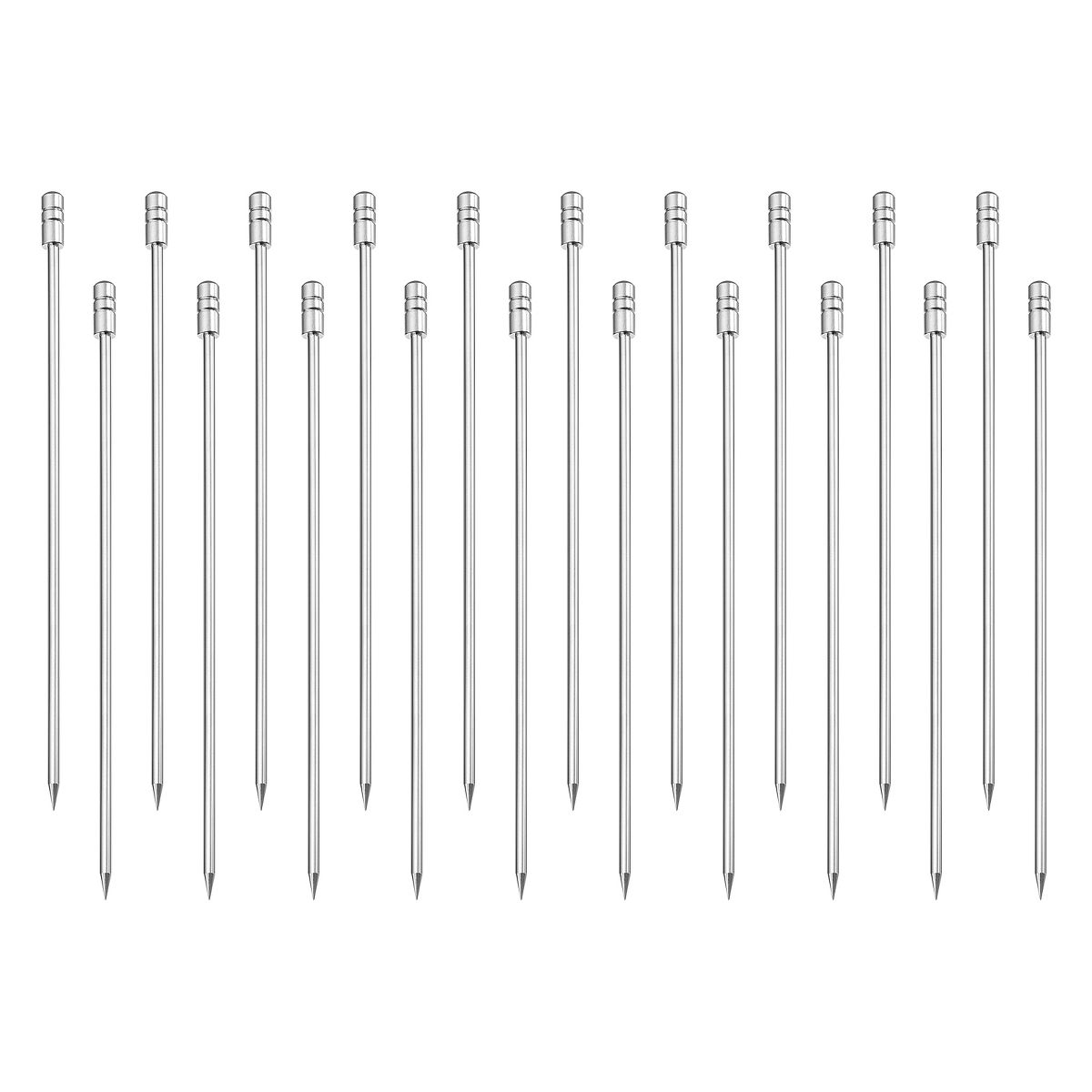 Unique Bargains Stainless Steel Drink Appetizer Cylinder Head Cocktail Picks 4.3" - thumbnail 6