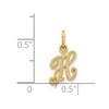 Black Bow Jewelry The Sadie 14k Yellow Gold Mini Satin Script Initial Charm, Letter H - 4 of 4