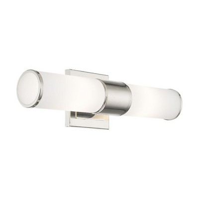 Polished Nickel 2-Light Vanity with Satin Opal Glass