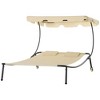 Resenkos Patio Double Chaise Lounge Chair, Outdoor Wheeled Hammock Daybed With Adjustable Canopy and Pillow, - 3 of 4