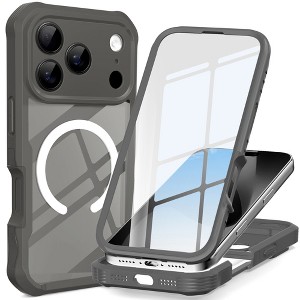 HTUTWOO Magnetic Case for iPhone 17 Pro Max, 360° Rugged Armor Case, Compatible with Magsafe, Silicone Bumper Protective Phone Cover - 1 of 4