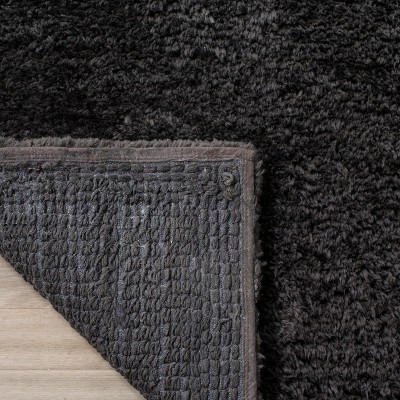 Charcoal Luxe Faux Sheepskin 8' x 10' Hand-Tufted Shag Rug