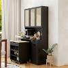 LunaLulinlk 69.29" Kitchen Pantry Storage Cabinet, Modern Buffet Cabinet with Kitchen Cart, Tall Kitchen Hutch Cabinet with Microwave Stand - 2 of 4