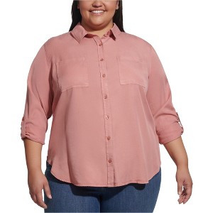 Calvin Klein Womens Solid Button Up Shirt - 1 of 1