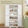 USIKEY 67” Storage Cabinet, Kitchen Pantry Cabinet with 4 Doors and Adjustable Shelves, Cupboard, Tall Bathroom Cabinets for Living Room, White - 3 of 4