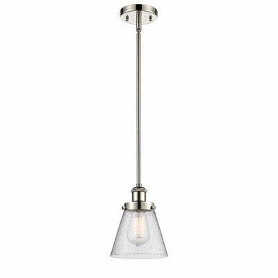 Cone - 1 Light Stem Hung Mini Pendant In Industrial Style-9 Inches Tall and 6 Inches Wide