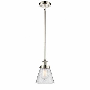 Cone - 1 Light Stem Hung Mini Pendant In Industrial Style-9 Inches Tall and 6 Inches Wide - 1 of 1