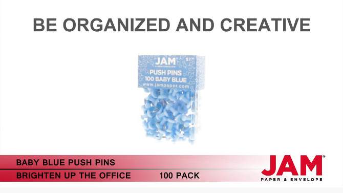 JAM Paper 100pk Colorful Push Pins, 2 of 9, play video