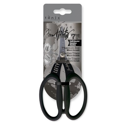 Tim Holtz Non-Stick Titanium Micro Serrated Scissors 7"-Left-Handed