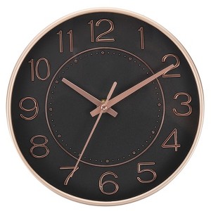 Unique Bargains Decorative Quartz Battery Operated Silent Non-Ticking Round Wall Clocks 8" - 1 of 4