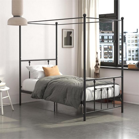 DHP Modern Metal Canopy Platform Bed Frame, Twin, Black 