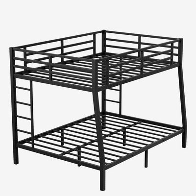 TiramisuBest Metal Full XL over Queen Bunk Bed for Teens and Adults - Black Metal Design