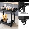 Utility Service Cart with Wheels and Lipped Shelves, 2-Shelf Outdoor Prep Cart for Home, Office, Patio Grilling, Backyard BBQ, 500lbs Capacity - 4 of 4