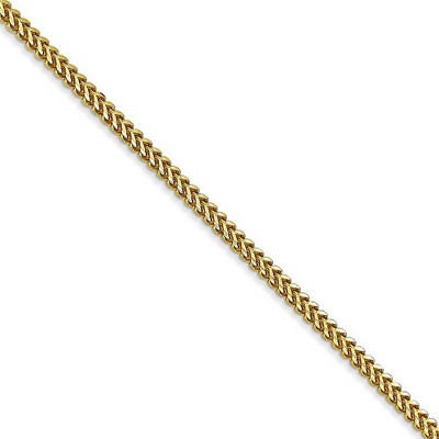 Black Bow Jewelry 1.5mm 10k Yellow Gold Solid Franco Chain Necklace