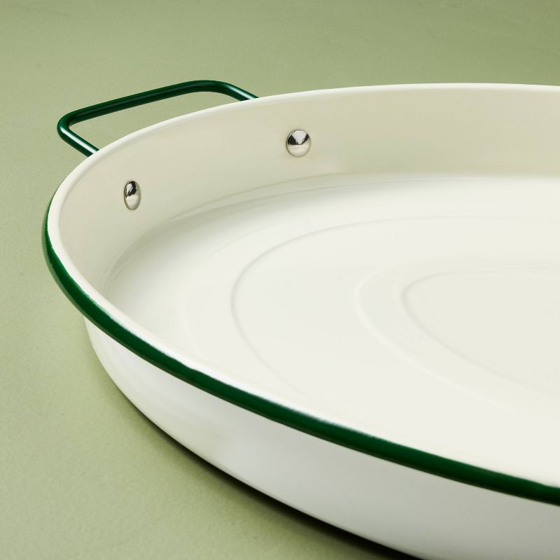 Enamel-Coated Metal Oval Serving Tray Cream/Green - Hearth &#38; Hand&#8482; with Magnolia, 5 of 6