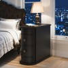 Wood 2-Drawer End Table, Narrow Side Table Slim Nightstand with Storage Bedside Accent Tables, No Assembly Required, Finished Back - 4 of 4