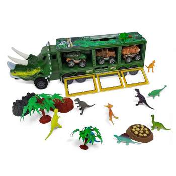 ToyVelt Dinosaur Toys Race Track Toy Set - Create A Dinosaur World Road  Race, Flexible Track Playset - Includes 2 Cars and A Container Best Gift  for