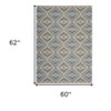 Blue Decorative Lattice Area Rug - 3 of 4
