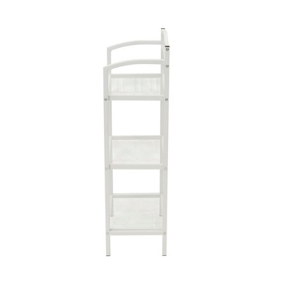 Elegant White 3-Tier Mesh Steel Freestanding Storage Shelf