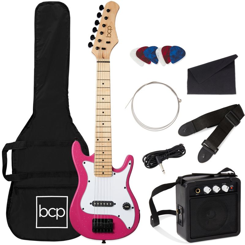 Best Choice Products 30in Kids Electric Guitar Beginner Starter Kit w/ 5W Amplifier, Strap, Case, 1 of 9