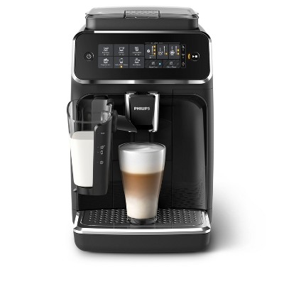 Sleek Black Fully Automatic Espresso Machine with LatteGo & Iced Coffee