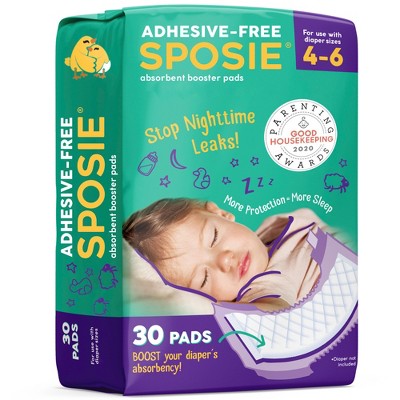 Sposie Booster Pads For Overnight Diaper Leak Protection - 30ct