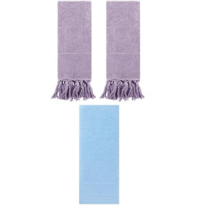 REGALWOVEN 3 Packs Striped and Tassels Hand Towels for Bathroom 14" x 30" - 1 of 4