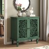 Okak Vintage Hollow-Carved Wood Sideboard Storage Cabinet with Floral Design,Accent Display Pantry Cabinets for Dining Room,Living Room - 3 of 4