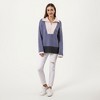 Anna-Kaci Women’s Ribbed Knit Half Zip Top with Textured Fabric, Wide Foldover Collar and Long Sleeves - 3 of 4