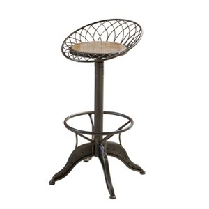 32" Grayson Adjustable Weathered Barstool Brass - Christopher Knight Home: Industrial Style, Iron Frame, 250lb Capacity - 1 of 4