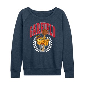 Women's - Garfield - Basketball Lightweight French Terry Wide Neck Long Sleeve Shirt - 1 of 4