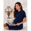 Women's Maternity Casual Dress Summer Short Sleeve Nursing Breastfeeding Dresses with Pocket Pullover Hoodie Dress - 3 of 4