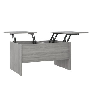 vidaXL Modern Coffee Table with Adjustable Tabletop & Hidden Storage Compartments - Engineered Wood - Gray Sonoma - 31.5"x19.7"x16.7" - 1 of 4