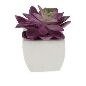 Unique Bargains Artificial Plants Ceramic Pot Plastic 2.01"x2.01"x2.95" 1 Pc - 1 of 4