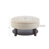 NicBex Round Polyester Storage Ottoman Bench,Upholstered Storage Ottoman with Button-Tufted Design,Storage Bench for Living Room,Bedroom - 3 of 4