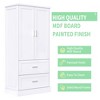 MAYEERTY Tall Bathroom Cabinet 2 Doors Drawers Adjustable Shelf MDF White - 4 of 4