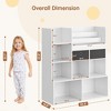 Kids Wooden Bookshelf with Drawers 4 Tier Children Bookcase - 2 of 4
