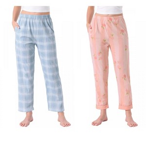 INSPIRE CHIC Women's 2 Pcs Cotton Pajama Bottoms Elastic Waist with Pocket Long Sleepwear Lounge Pants - 1 of 4