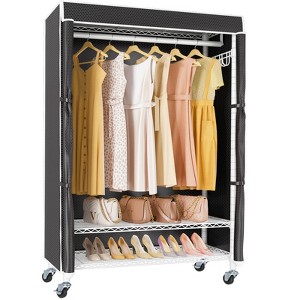 VIPEK R1C Rolling Clothes Rack with Cover Portable Freestanding Garment Rack, Black Rack with Cover - 1 of 4