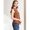 INSPIRE CHIC Women's Ruffled Curved Hem Business Office Vintage Sleeveless Blouse - 4 of 4