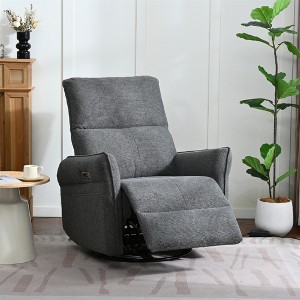 270° Power Swivel Rocker Recliner Chair with USB Ports and and Side Pockets - 1 of 4